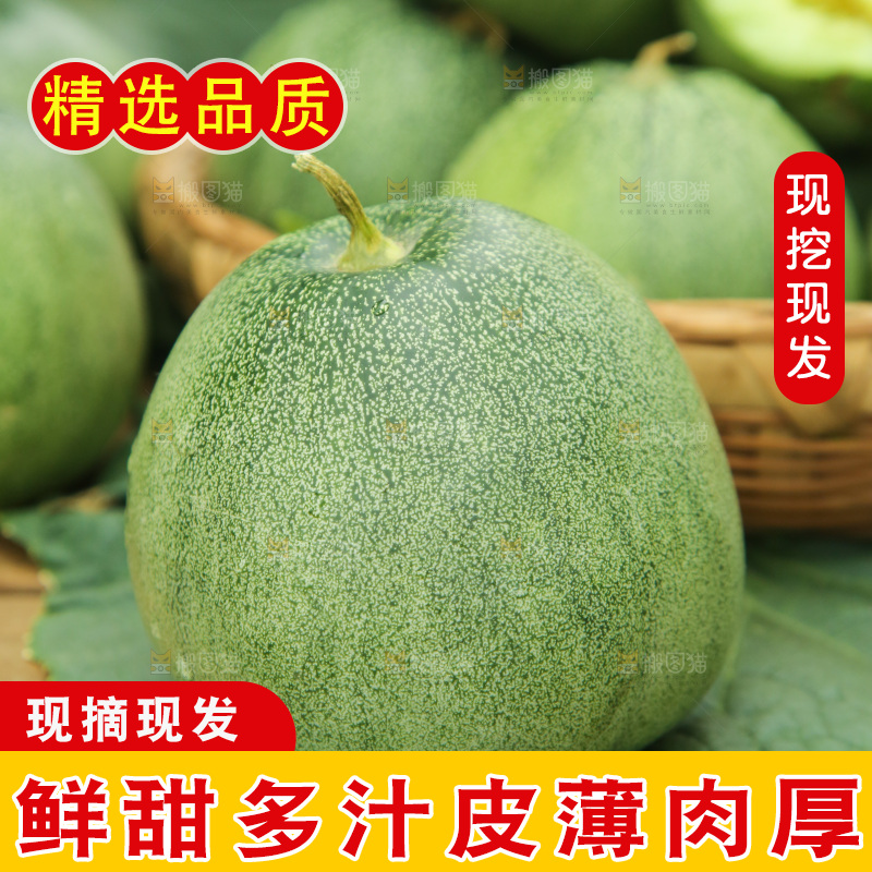 桌子上摆放着绿宝甜瓜
