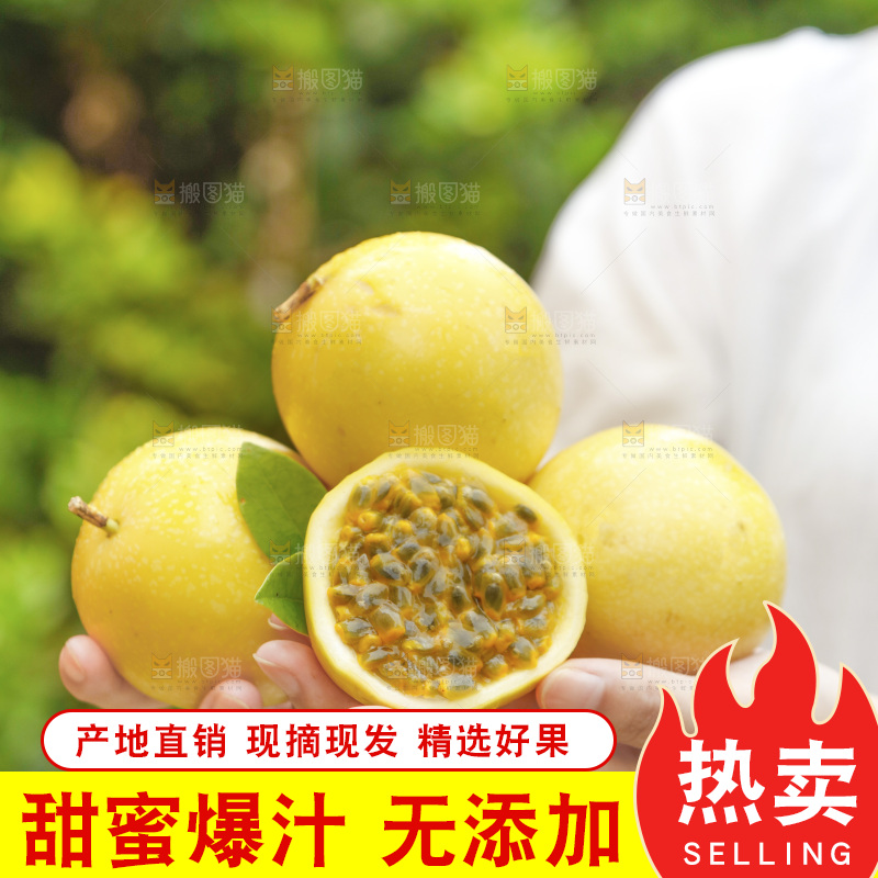 手里捧着黄金百香果