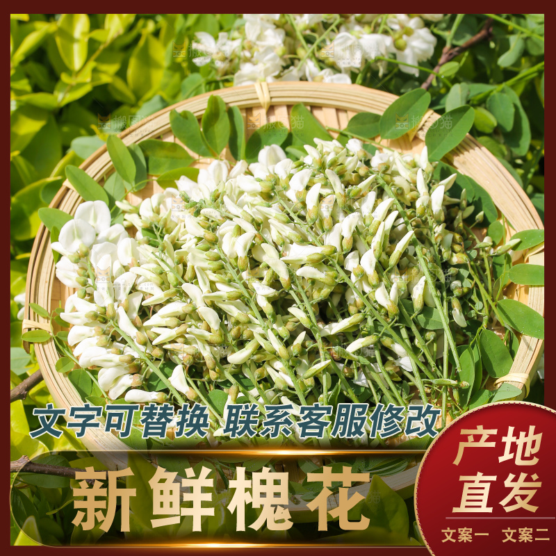 手里端着一盘洋槐花