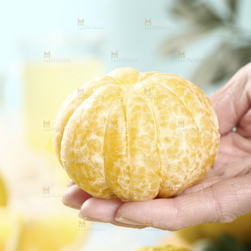 手里拿着贡柚果肉