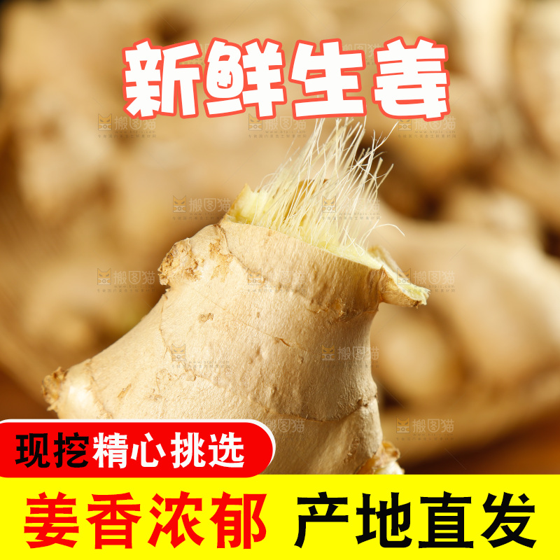 手里拿着生姜