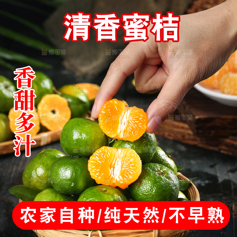 篮子装着清香茶橘