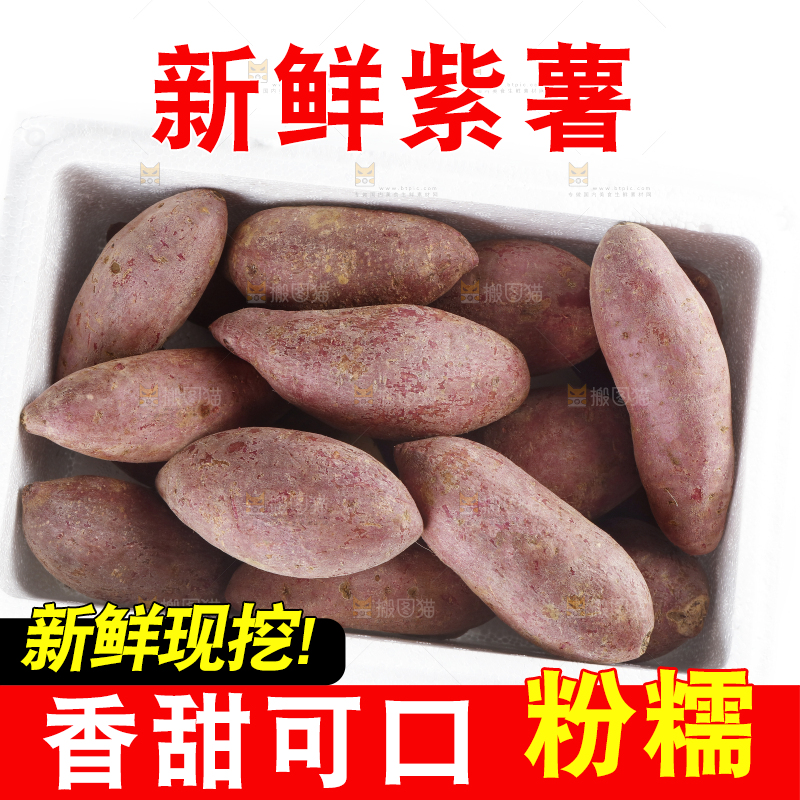 白底上一箱沙地紫薯