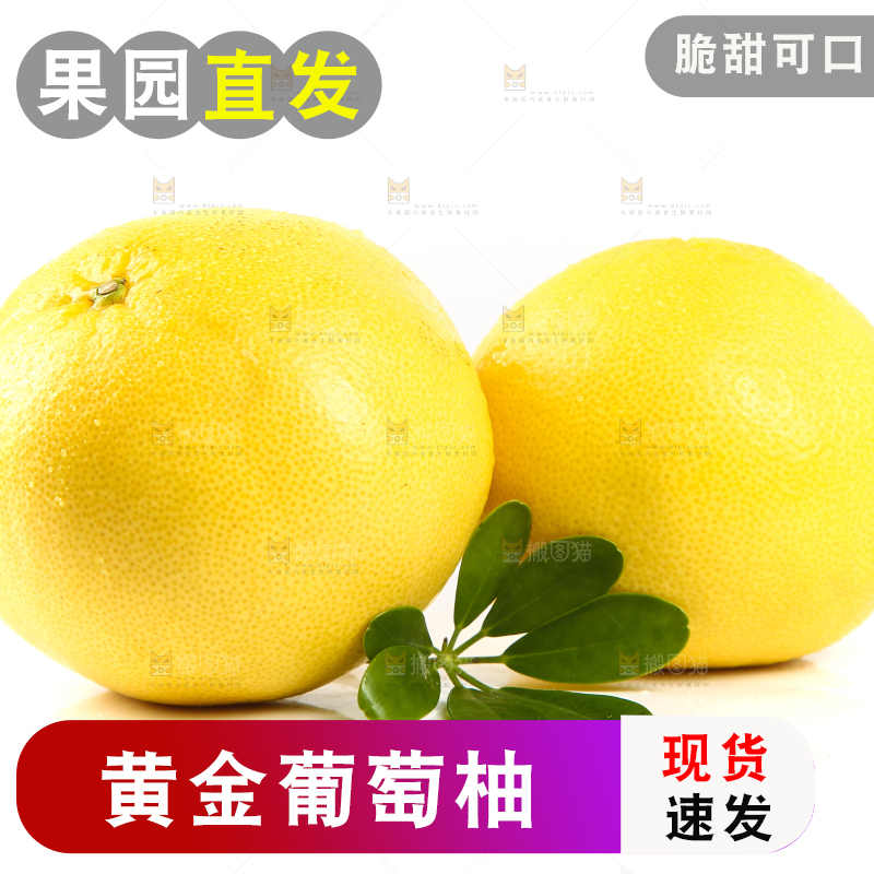 白底上放着黄金葡萄柚