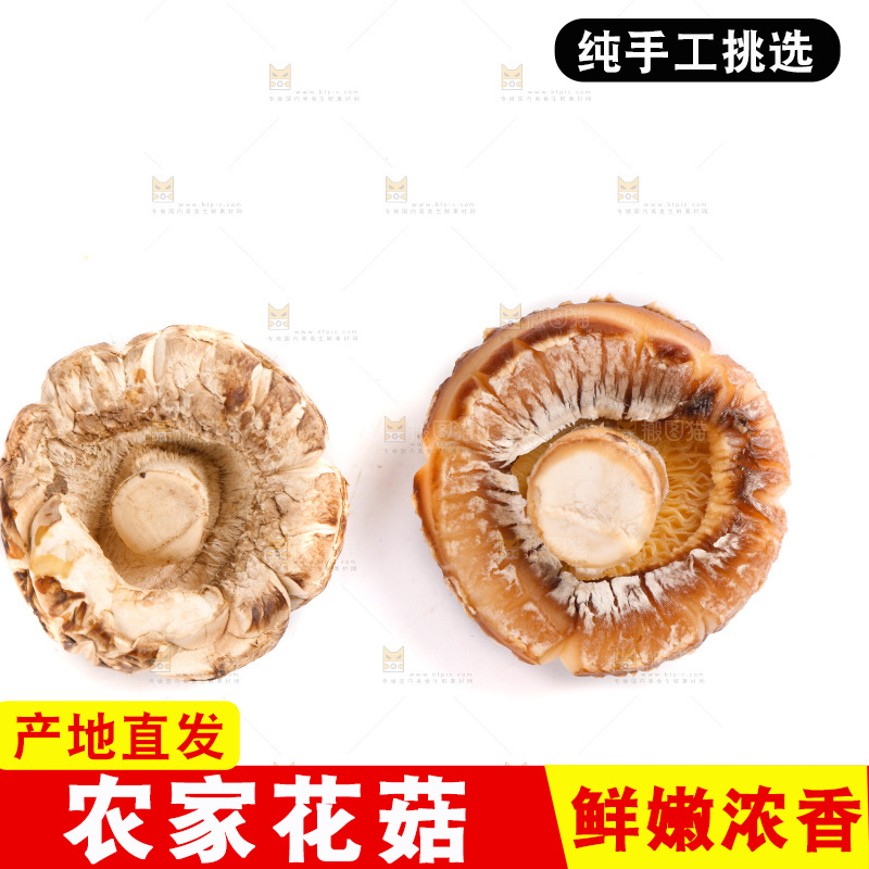 白底上放着花菇