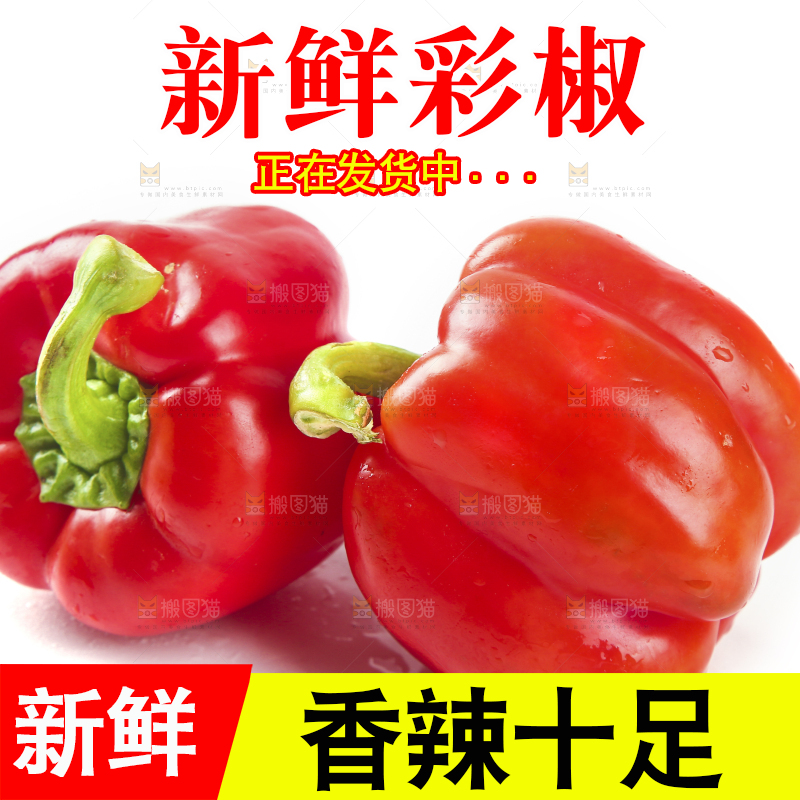 白底上的五彩椒