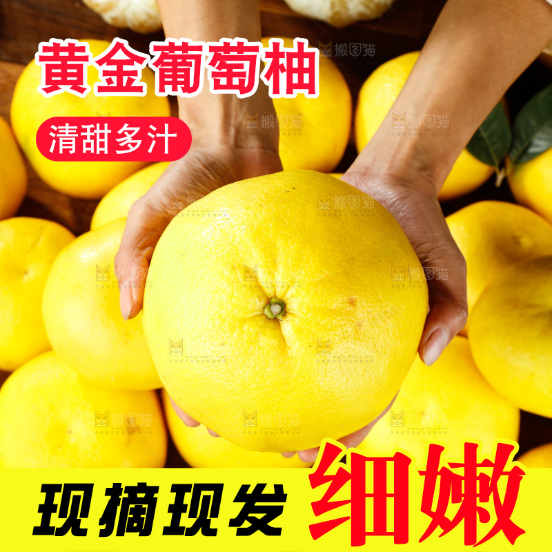 手里拿着葡萄柚
