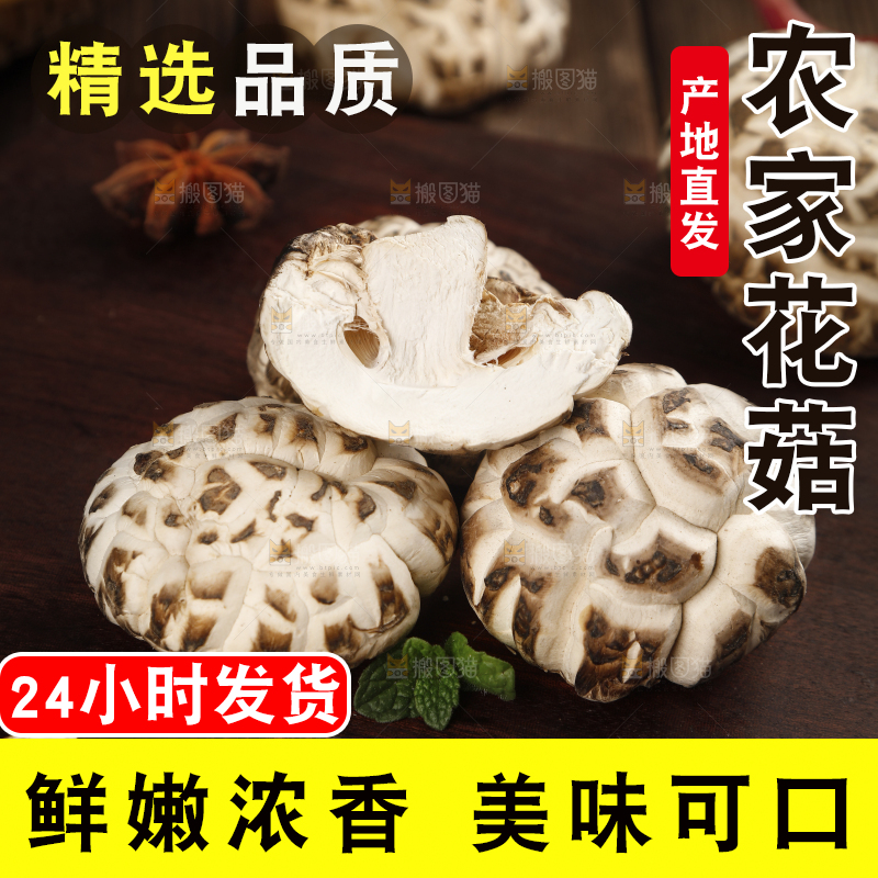 木底上放着东北椴木花菇