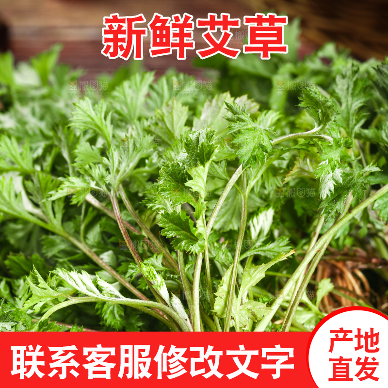 篮子里装着艾叶