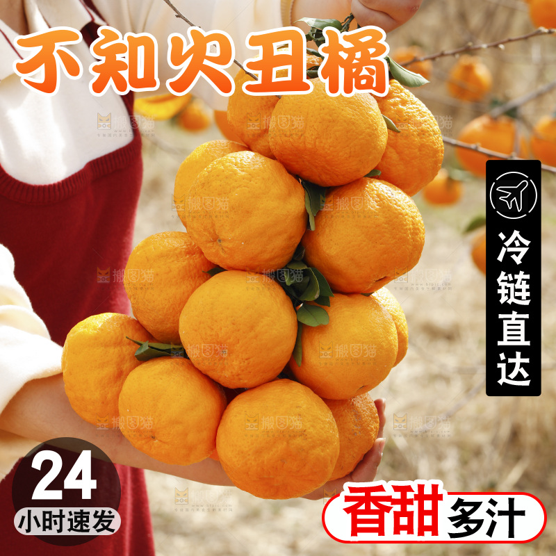 手里拿着一串丑橘