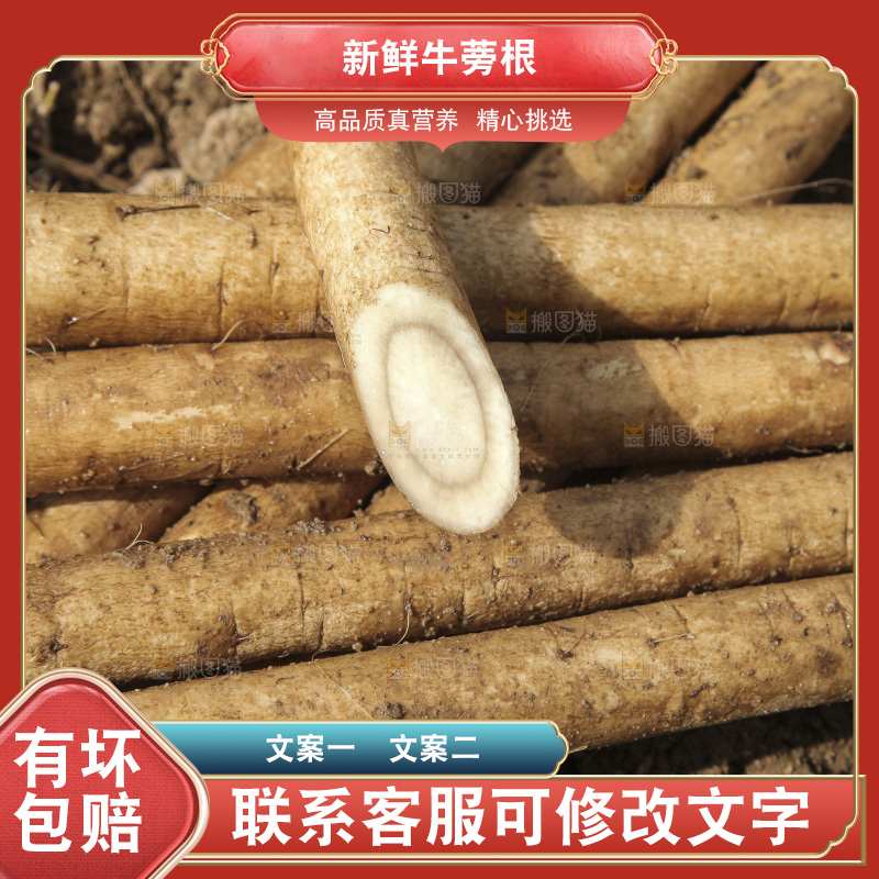 地上放着牛蒡根