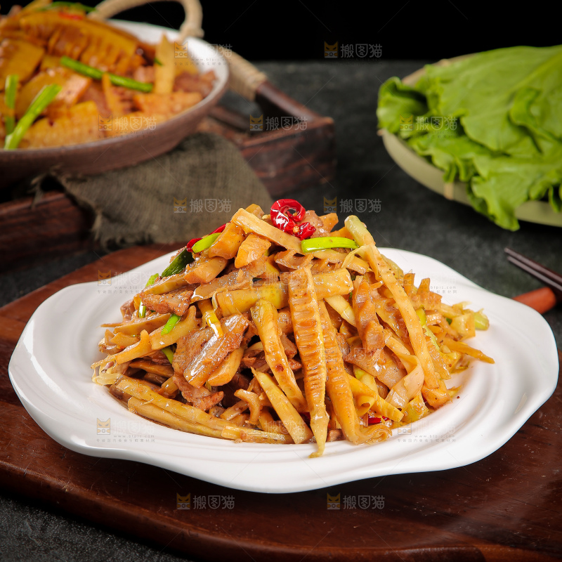 一盘竹笋炒肉