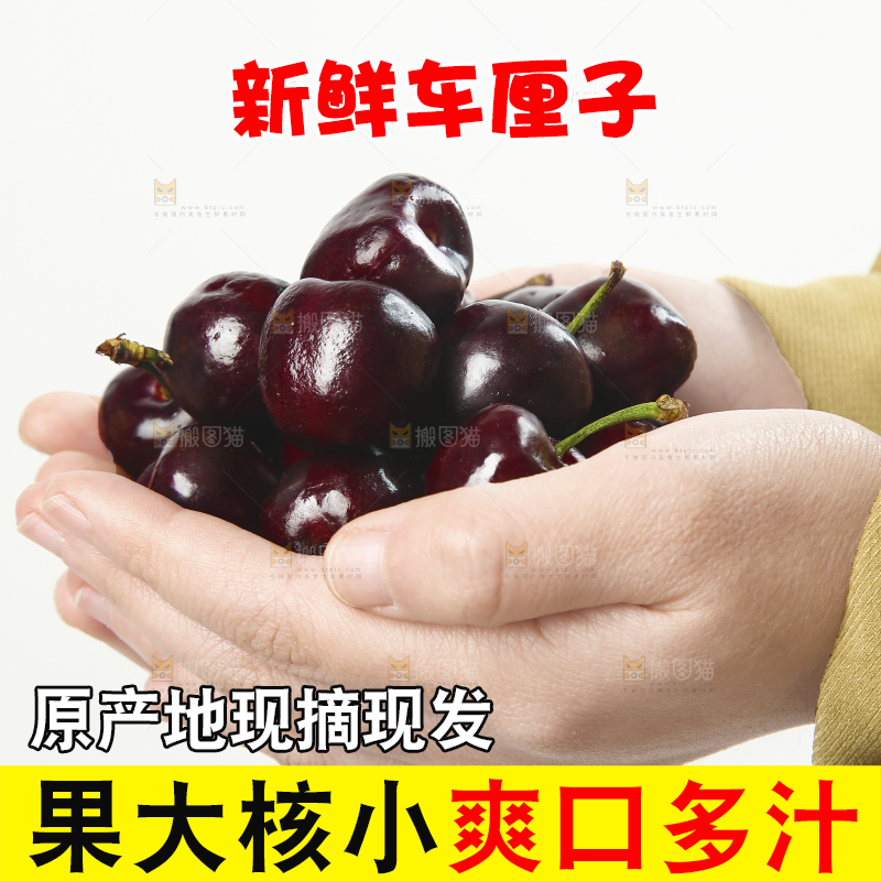 手里捧着车厘子