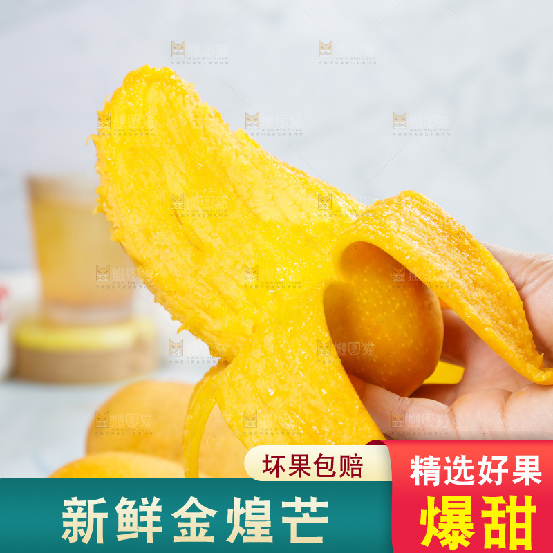 手里拿着金煌芒果