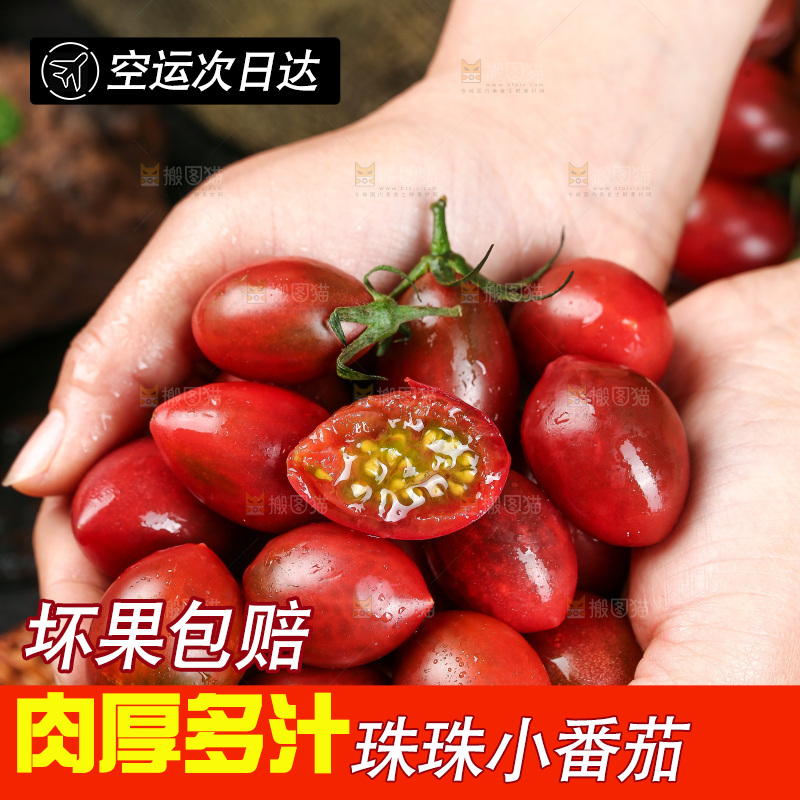 手里捧着新鲜小番茄