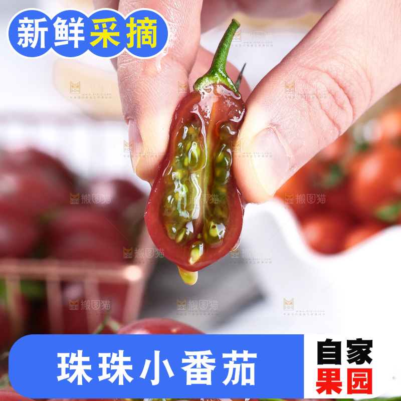 手里拿着紫葡萄小番茄