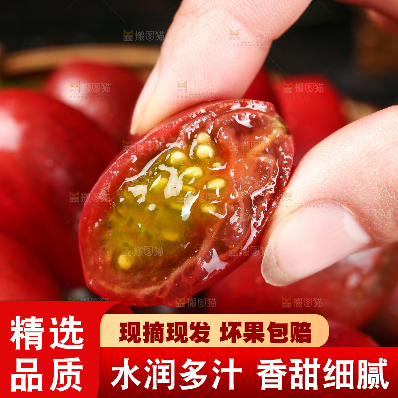 手里拿着小番茄