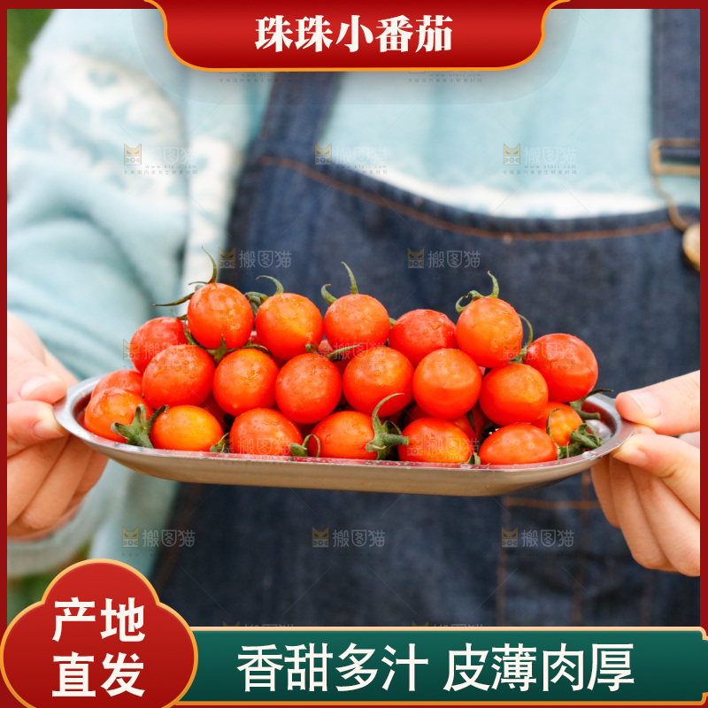 手里端着一盘珠珠小番茄