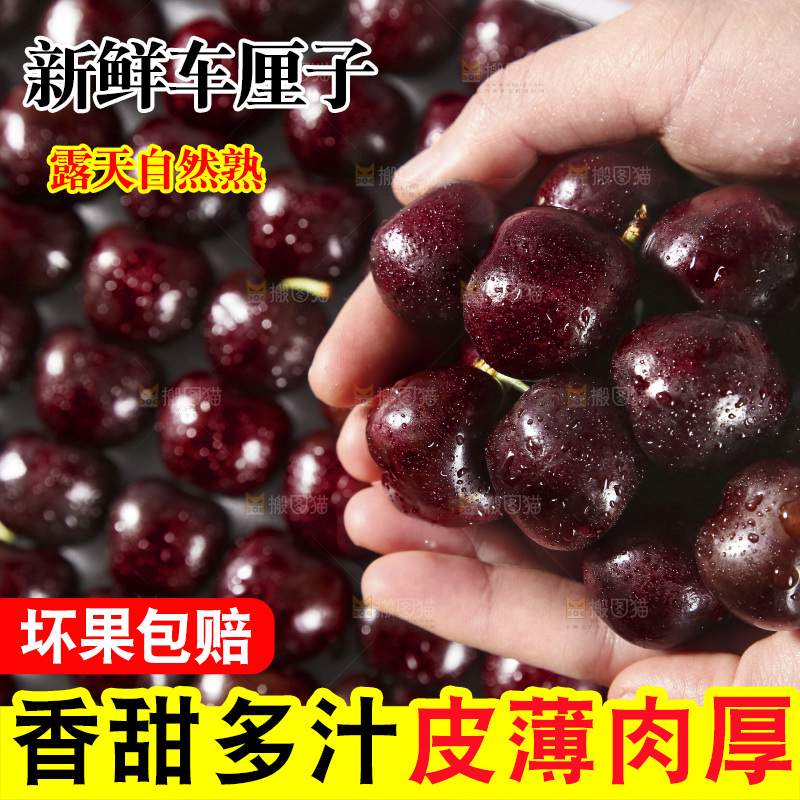 手上捧着车厘子