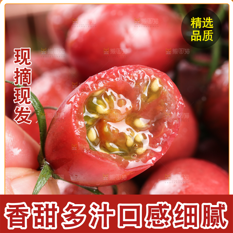 手里拿着小番茄