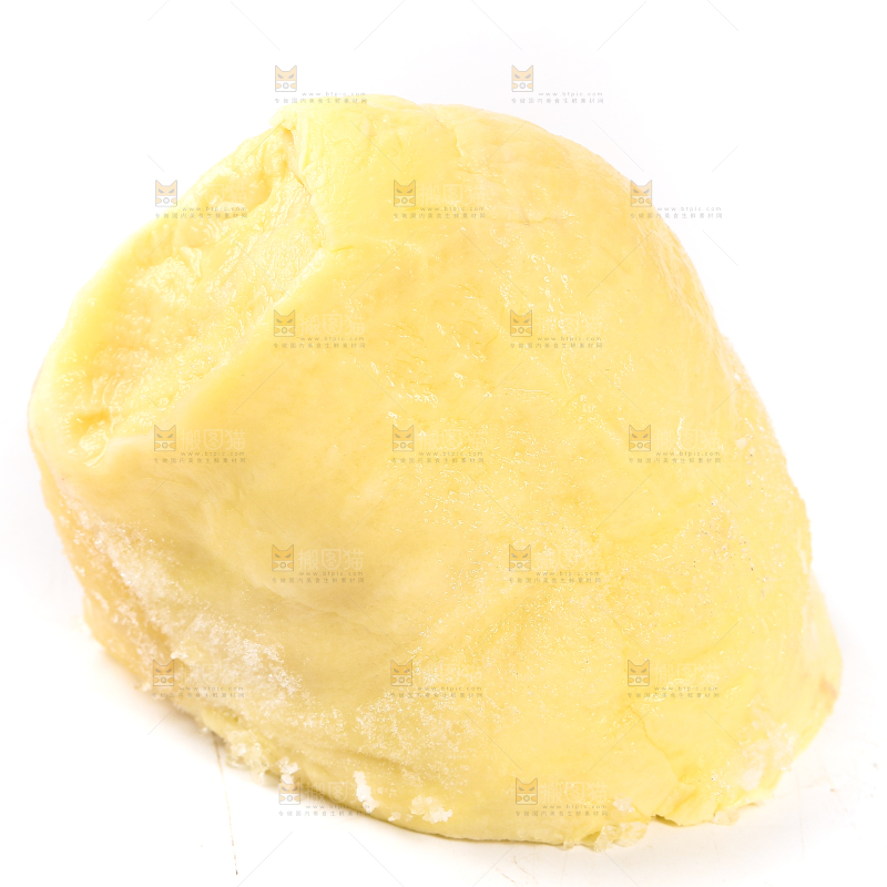 白底上放着冻榴莲果肉