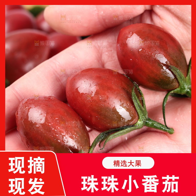 手里拿着小番茄