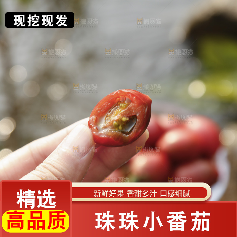 手里拿着珍珠小番茄