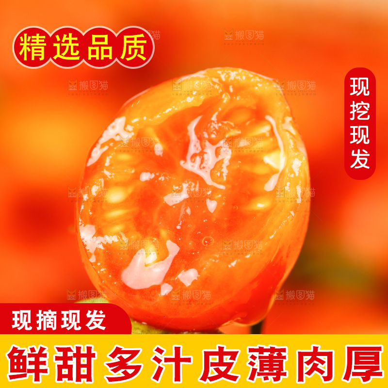 手里拿着小番茄