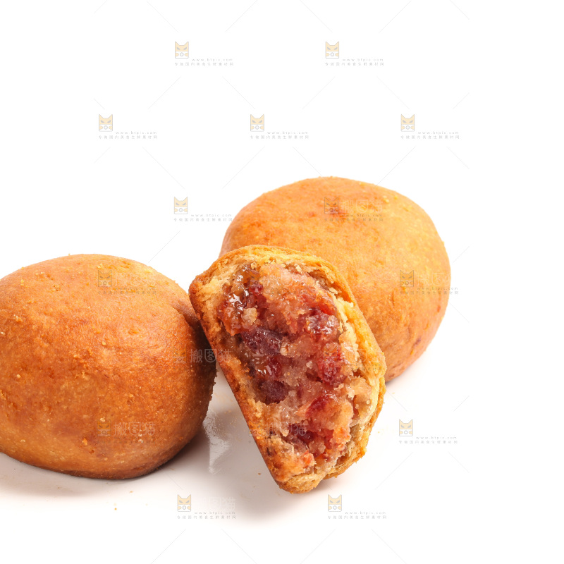 白底上的火腿月饼