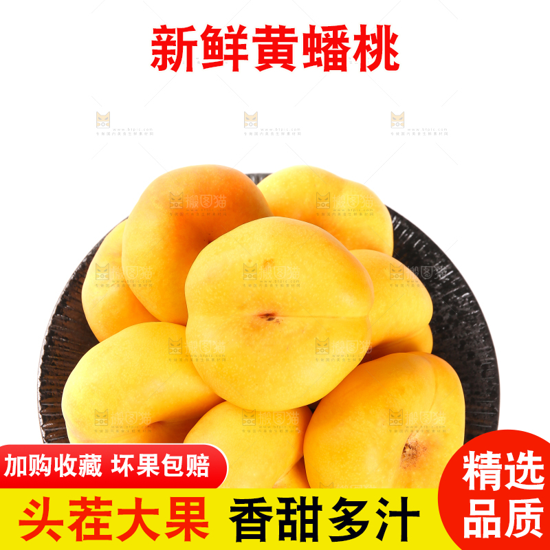 白底上的一盘黄金蟠桃