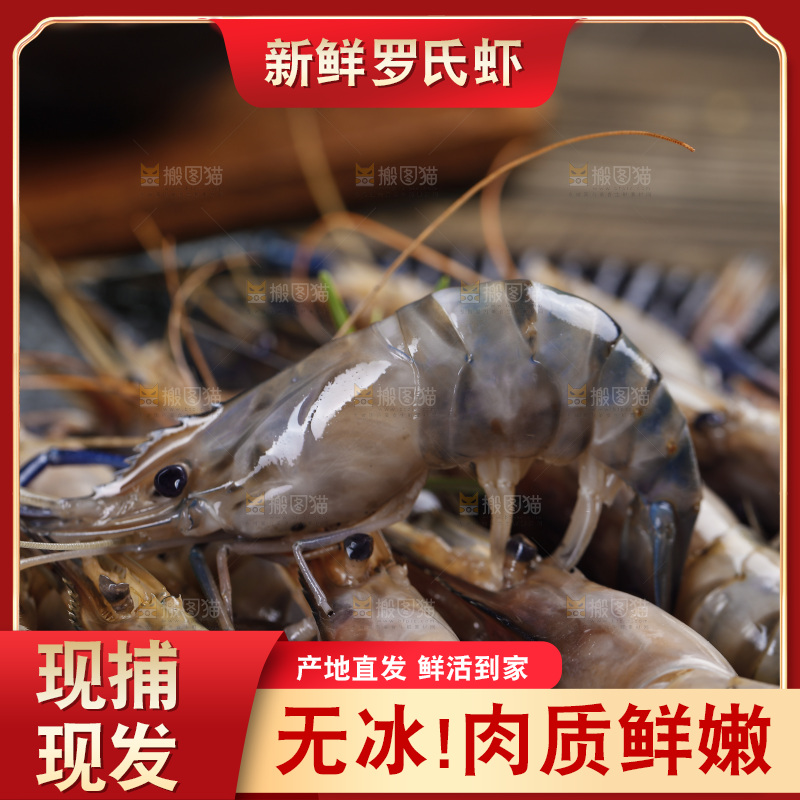 盘子里放着的罗氏沼虾