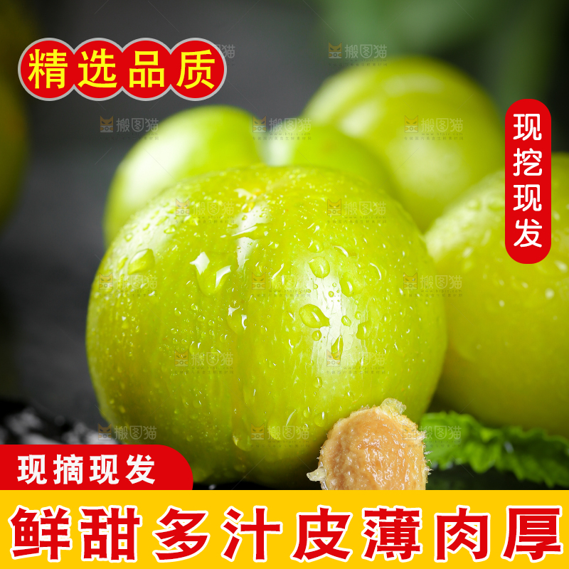 黑底上放着蜂糖李