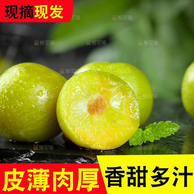 黑底上放着蜂糖李