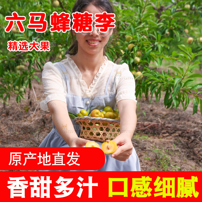 女孩手上拿着切开的冰糖李