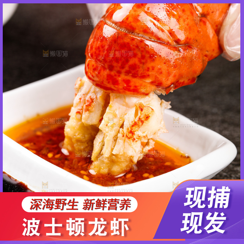 手上拿着波士顿龙虾