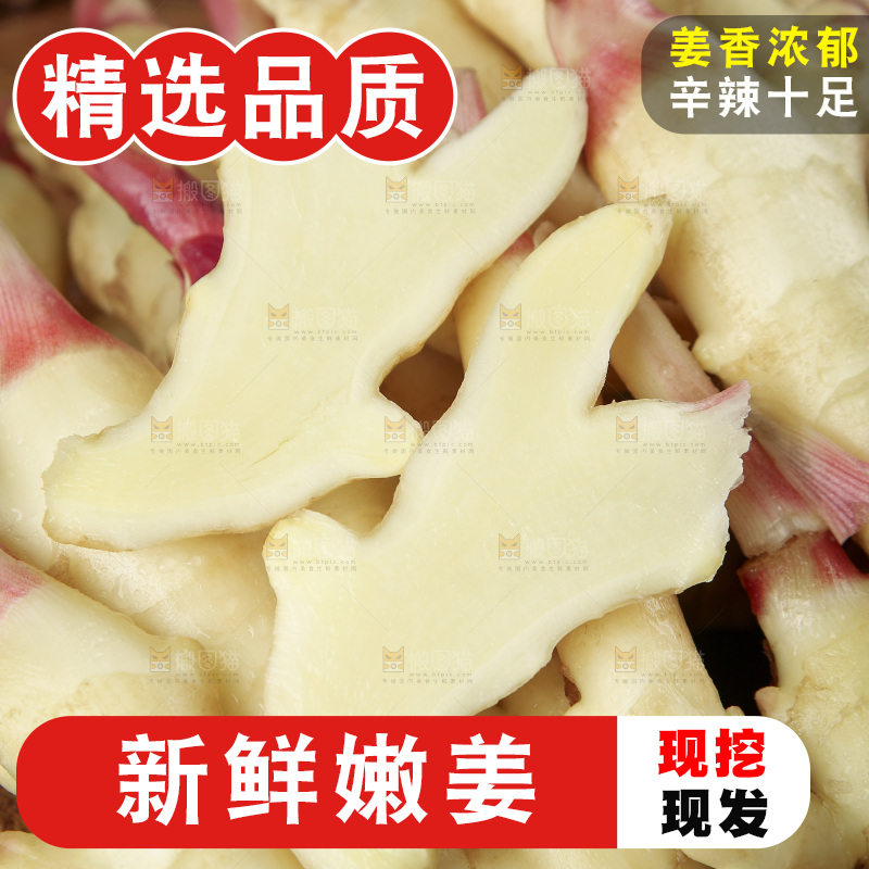一堆山东红芽嫩姜