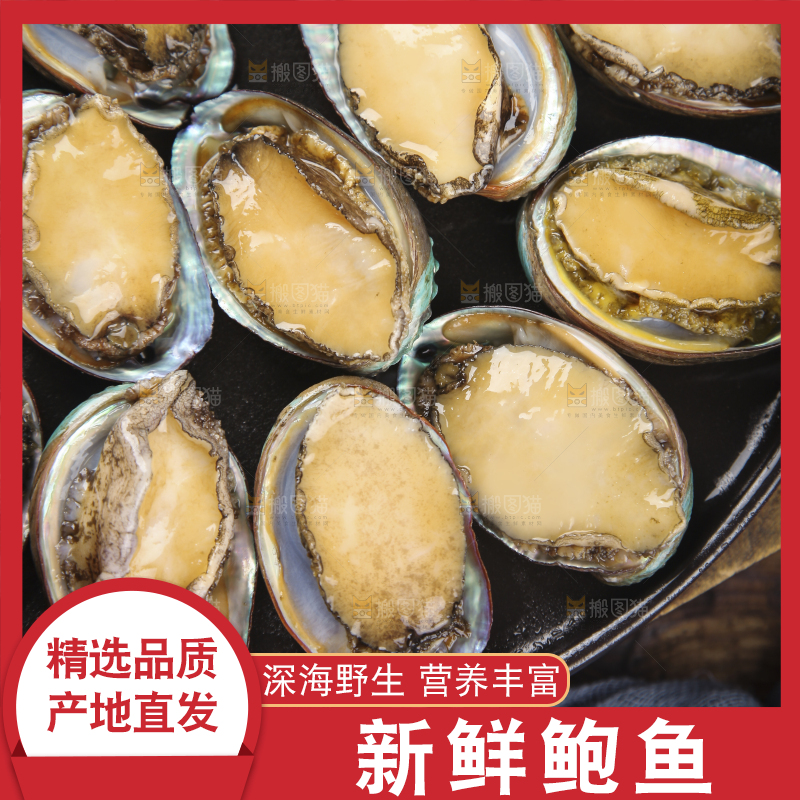 木底上放着一盘鲍鱼
