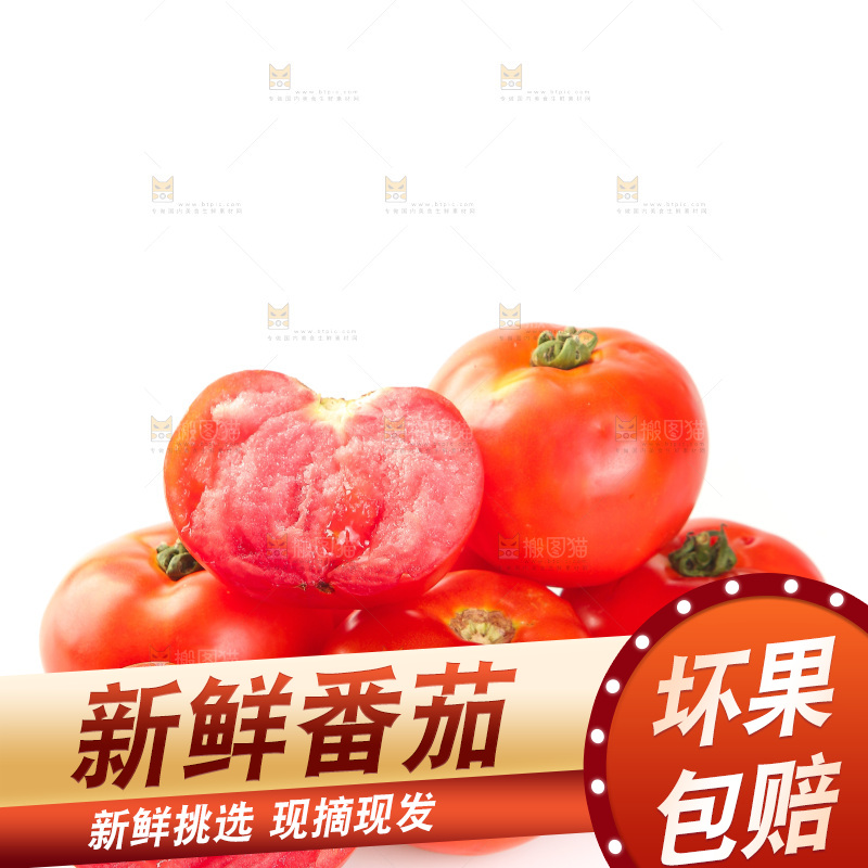 白底上放着西红柿