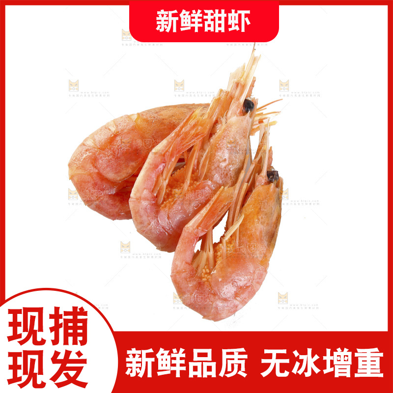 白底上放着大甜虾