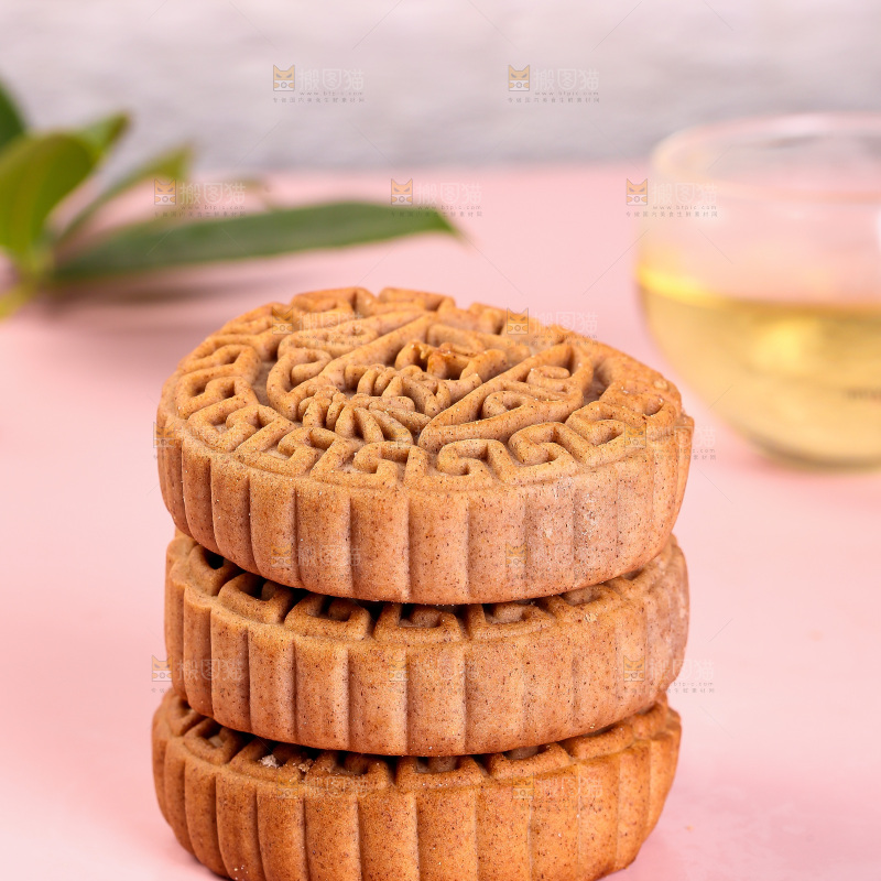 浅底上的荞麦五仁月饼