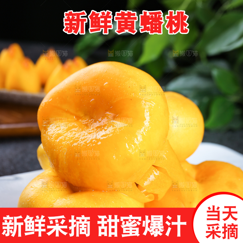 白石板上的黄蟠桃