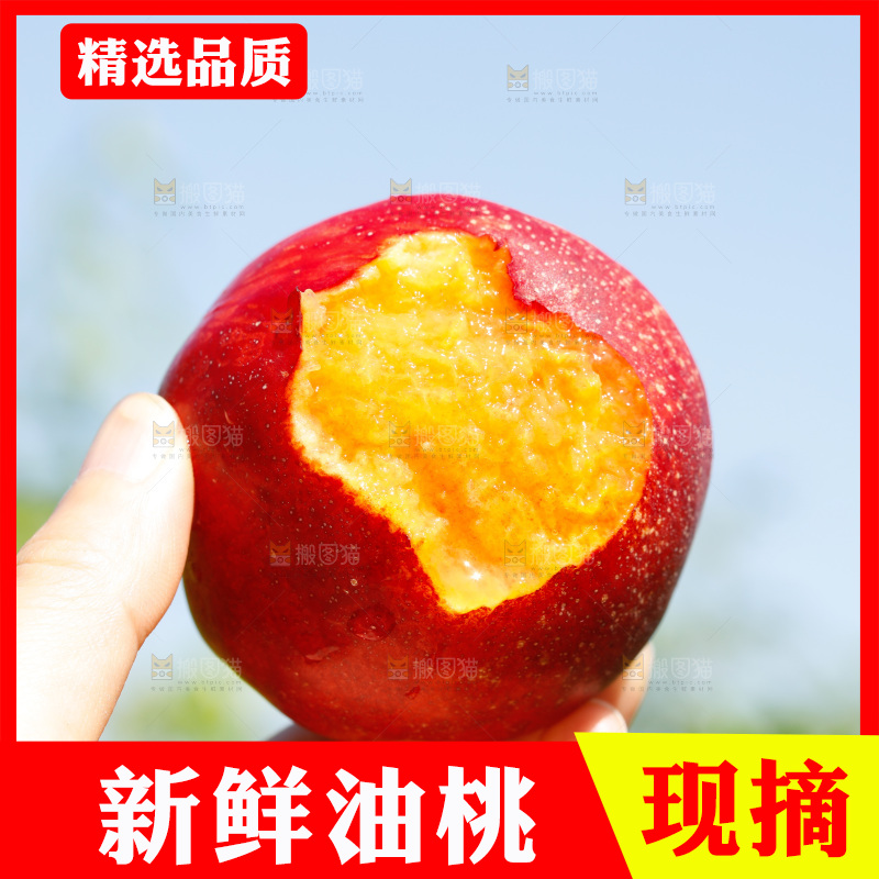 手里拿着黄肉油桃