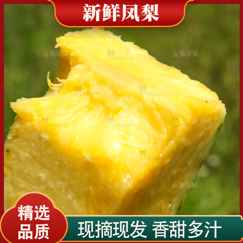 手拿着咬了一口的凤梨