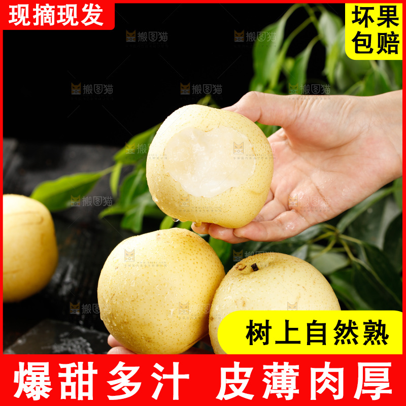 手上拿着新鲜皇冠梨