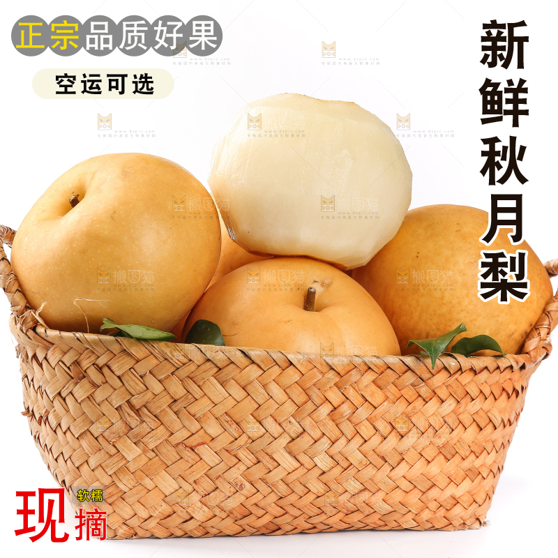 白底上的一篮秋月梨