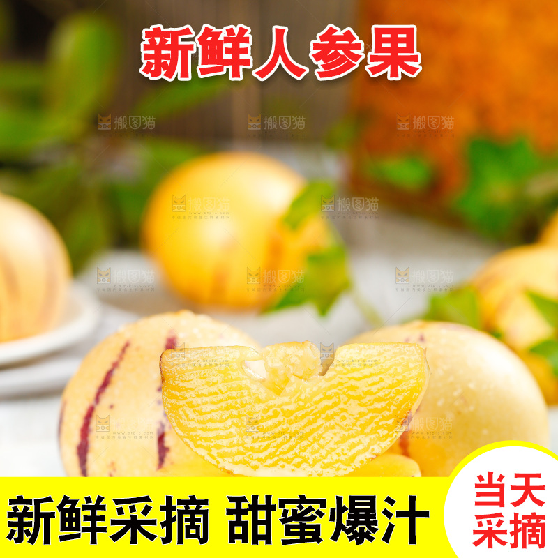 白底上放着长寿果