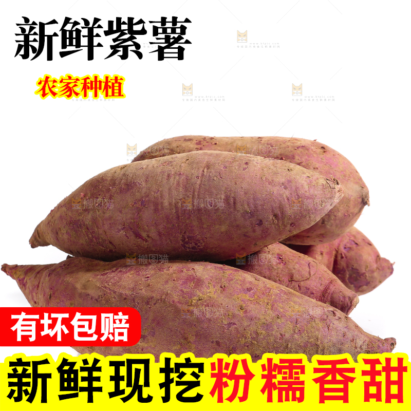 白底上的沙地紫薯