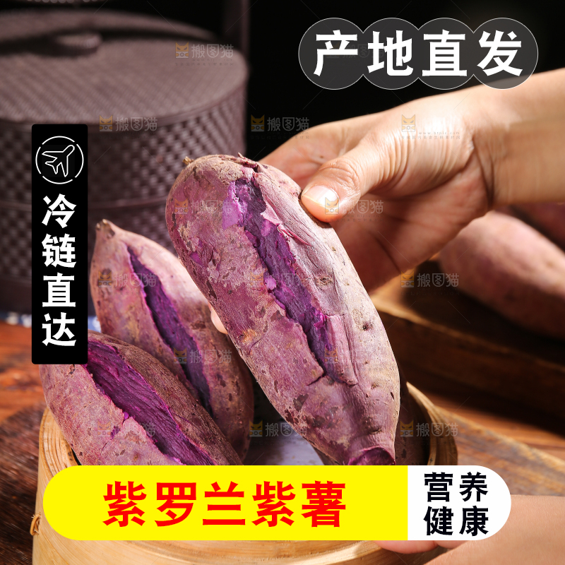 手里拿着大紫薯