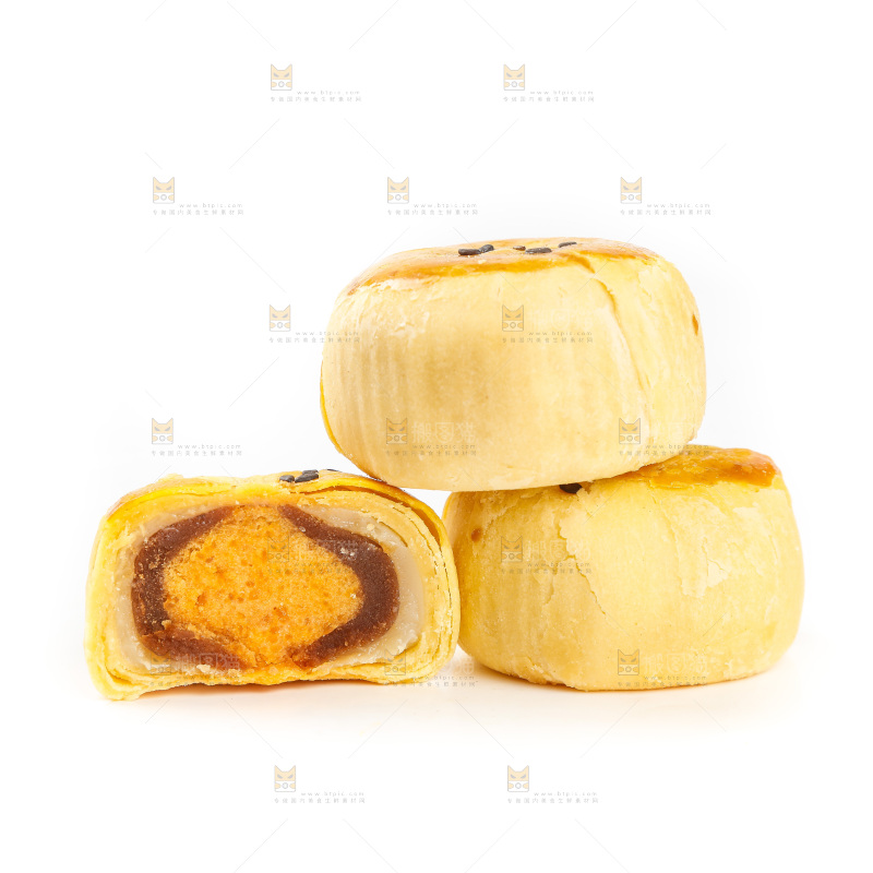 白底上的豆沙蛋黄酥