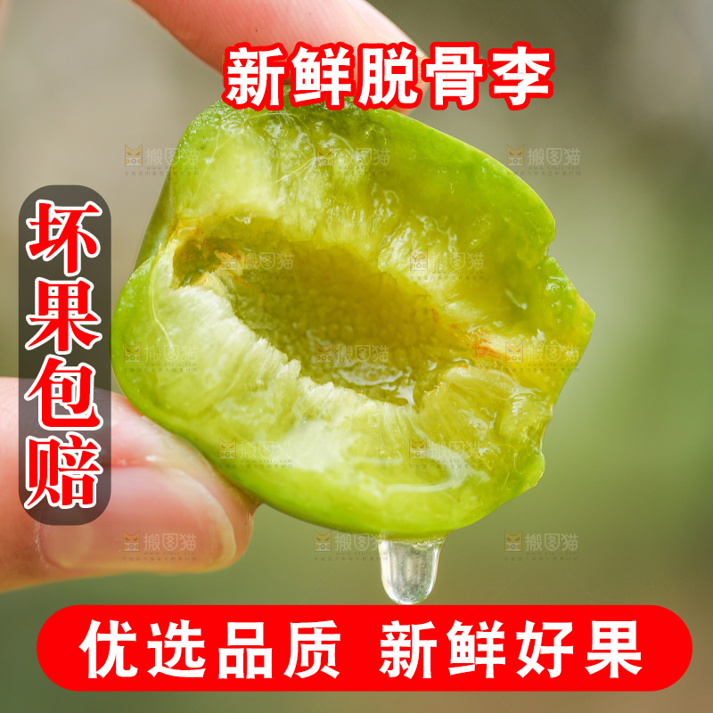 手里拿着青脆李果肉